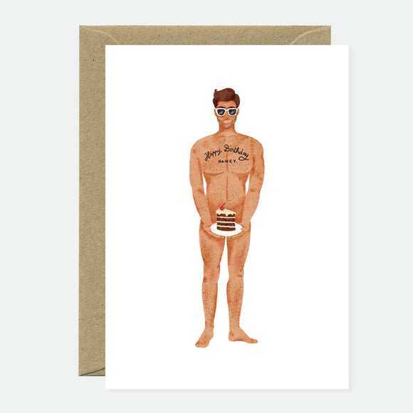 Greeting card - Guy with a cake  - All The Ways To Say