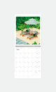 Inside page of Travel Clichés 2026 calendar by All the Ways to Say with June monthly planner and tropical poolside illustration