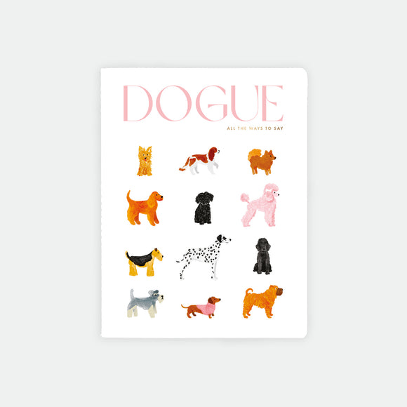 Dogues Monthly Planner by All the Ways to Say featuring illustrated dogs with gold foil cover and 100 pages for monthly organization.