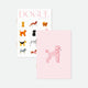 Set of two A6 pocket notebooks, one with “Dogue” cover featuring dog illustrations, the other with pink poodle design, gold foil details by All the Ways to Say.
