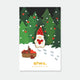 Grumpy Heart enamel pin by All the Ways to Say featuring gnome with red hat holding heart, gold-plated details on snowy Christmas forest background.