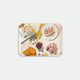 Rectangular breakfast tray with illustration of a brunch scene featuring croissants, figs, berries and a latte, The Bruncher by All the Ways to Say