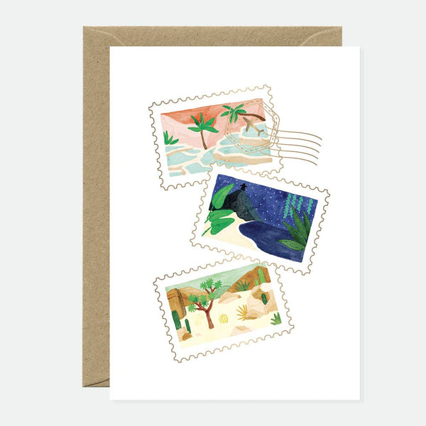 Greeting card - Travel Stamps - All The Ways To Say