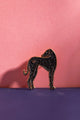 Greyhound - Pins: elegant black glitter enamel greyhound pin with a gold heart detail.